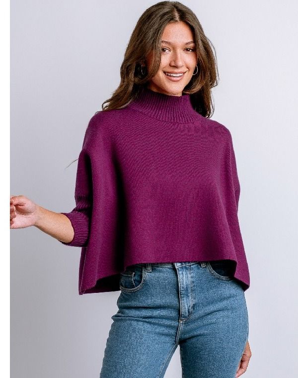 Aja Sweater, Purple Wine