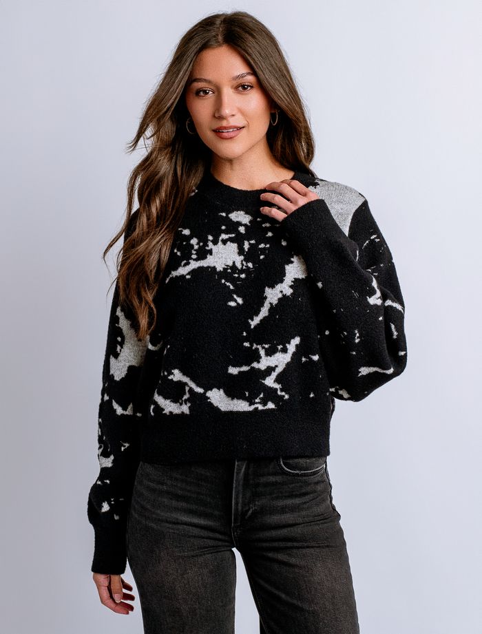 Carrara Sweater, Black Ecru